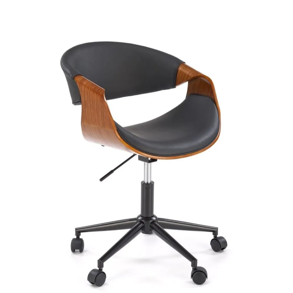 Fotel biurowy BILBO czarny/orzech ze sklejki I sklep meblowy MIRAT.