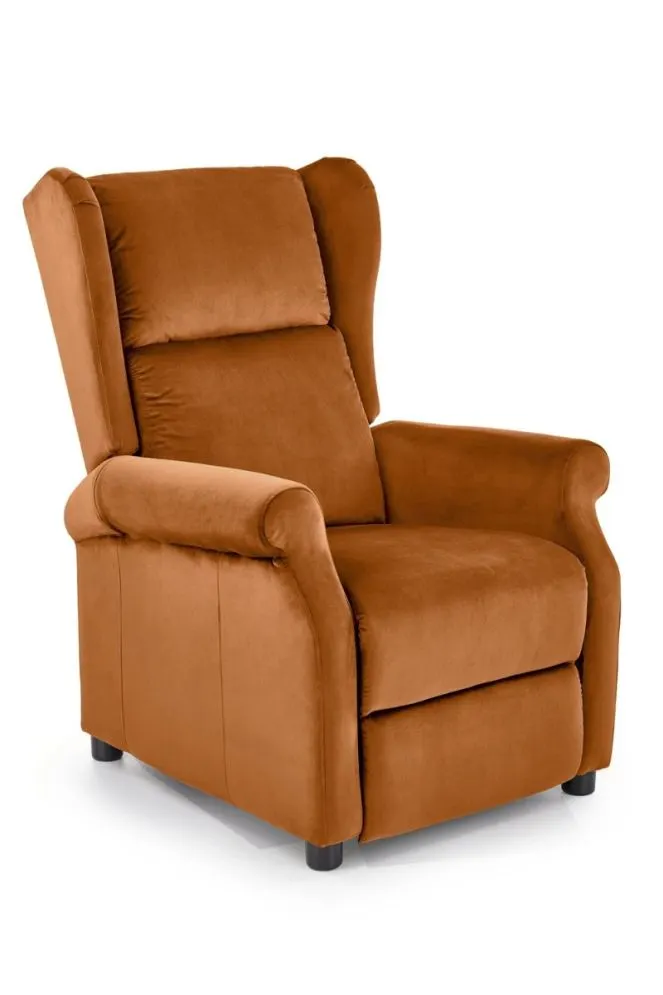Fotel AGUSTIN 2 VELVET cynamonowy rozkładany welurowy I sklep meblowy MIRAT.