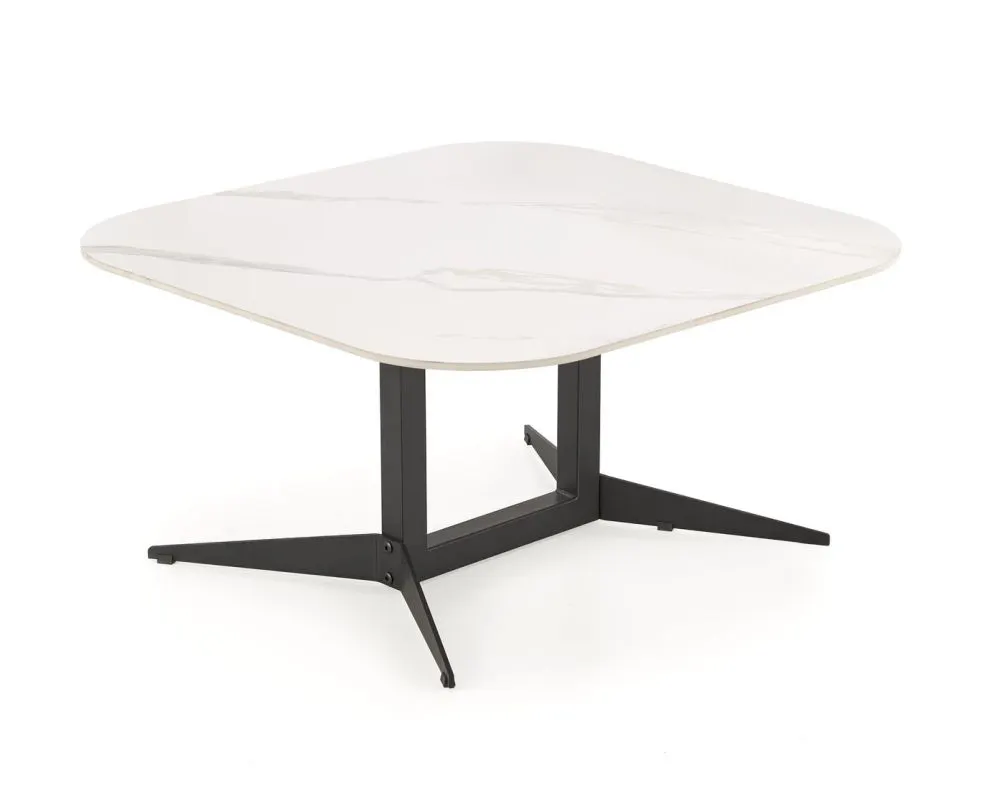 Ława BORNA 80x80 biały marmur/czarna glamour I sklep meblowy MIRAT. styl GLAMOUR