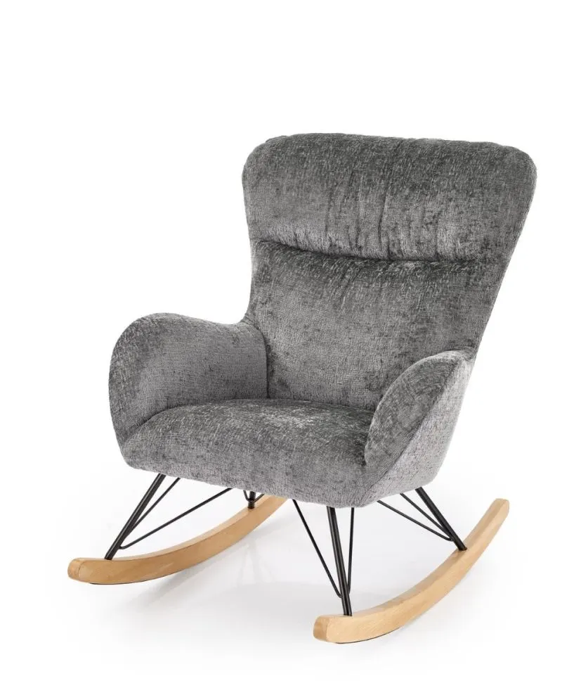 Fotel bujany CASTRO szary tapicerowany I sklep meblowy MIRAT.