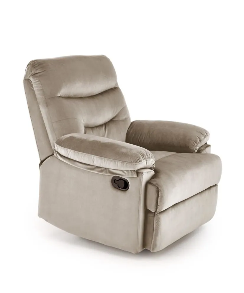 Fotel rozkładany DRAGER VELVET beżowy wypoczynkowy I sklep meblowy MIRAT.