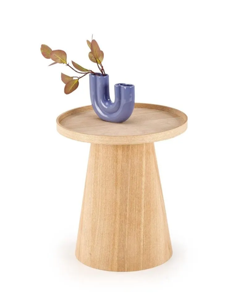 Stolik kawowy EDITTA 45x45 dąb naturalny okrągły I sklep meblowy MIRAT. styl SKANDYNAWSKI