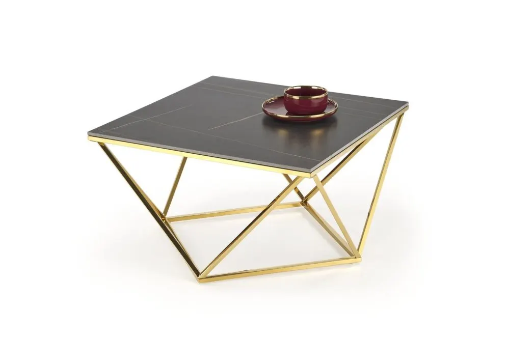 Ława FELICIA 80x80 czarny marmur/złota w stylu glamour I sklep meblowy MIRAT. styl GLAMOUR