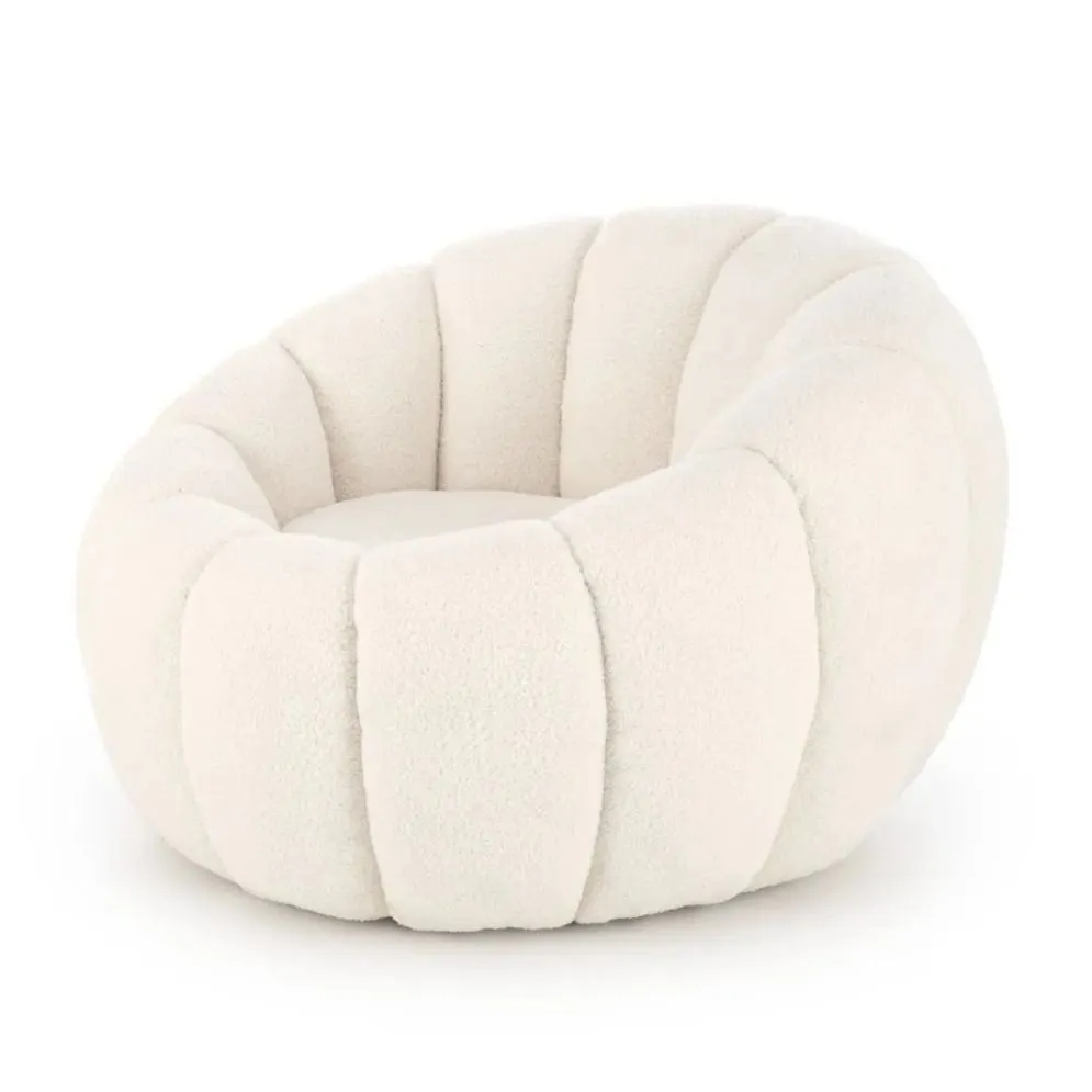 Fotel GASPAR kremowy boucle I sklep meblowy MIRAT.