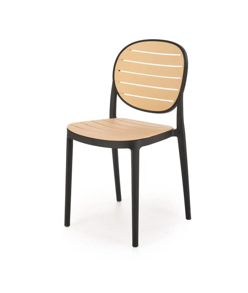 Krzesło K529 czarne/beżowe z polipropylenu I sklep meblowy MIRAT.