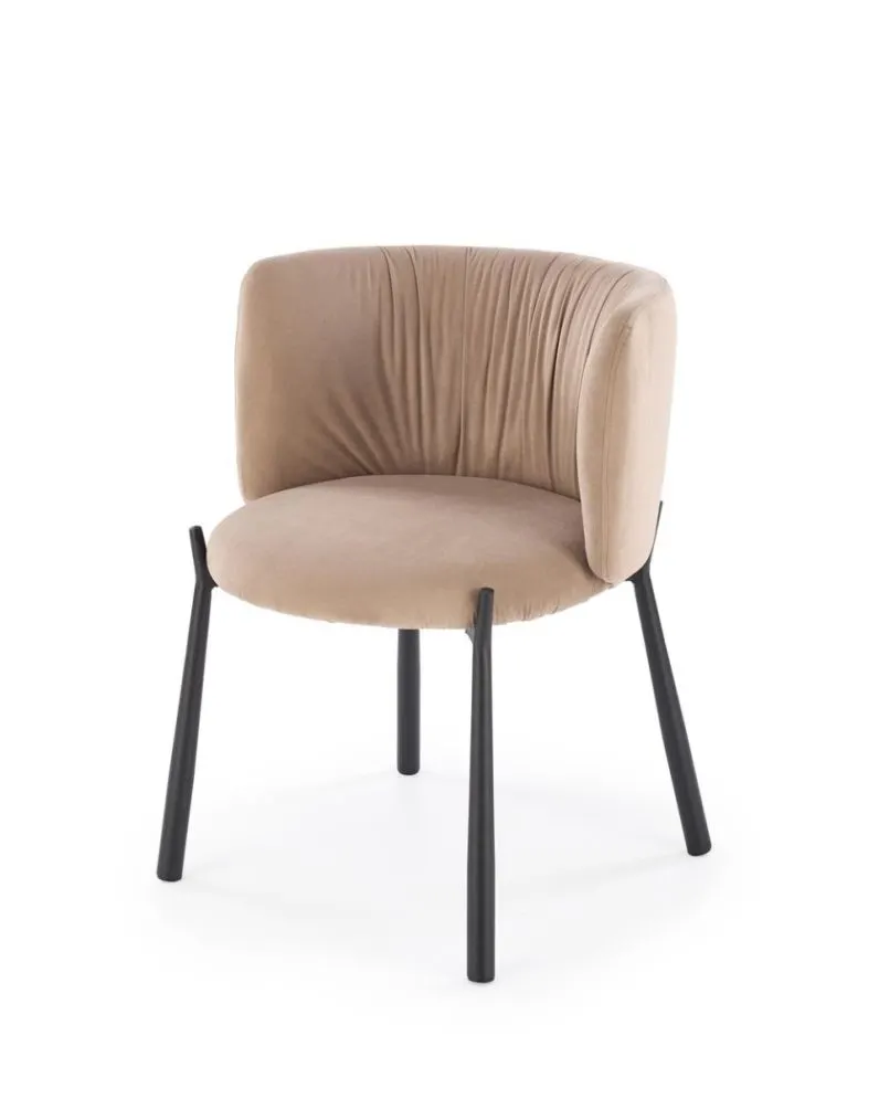 Krzesło tapicerowane K531 VELVET beżowe na metalowych nogach I sklep meblowy MIRAT. styl LOFT