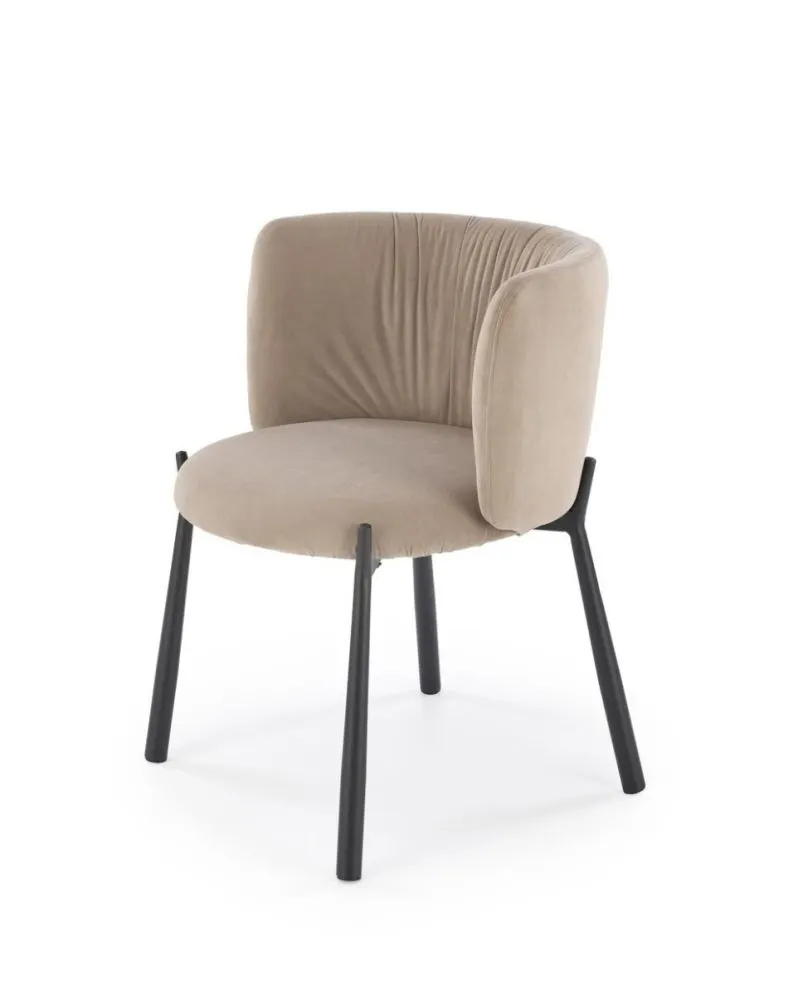 Krzesło tapicerowane K531 VELVET beżowe na metalowych nogach I sklep meblowy MIRAT. styl LOFT