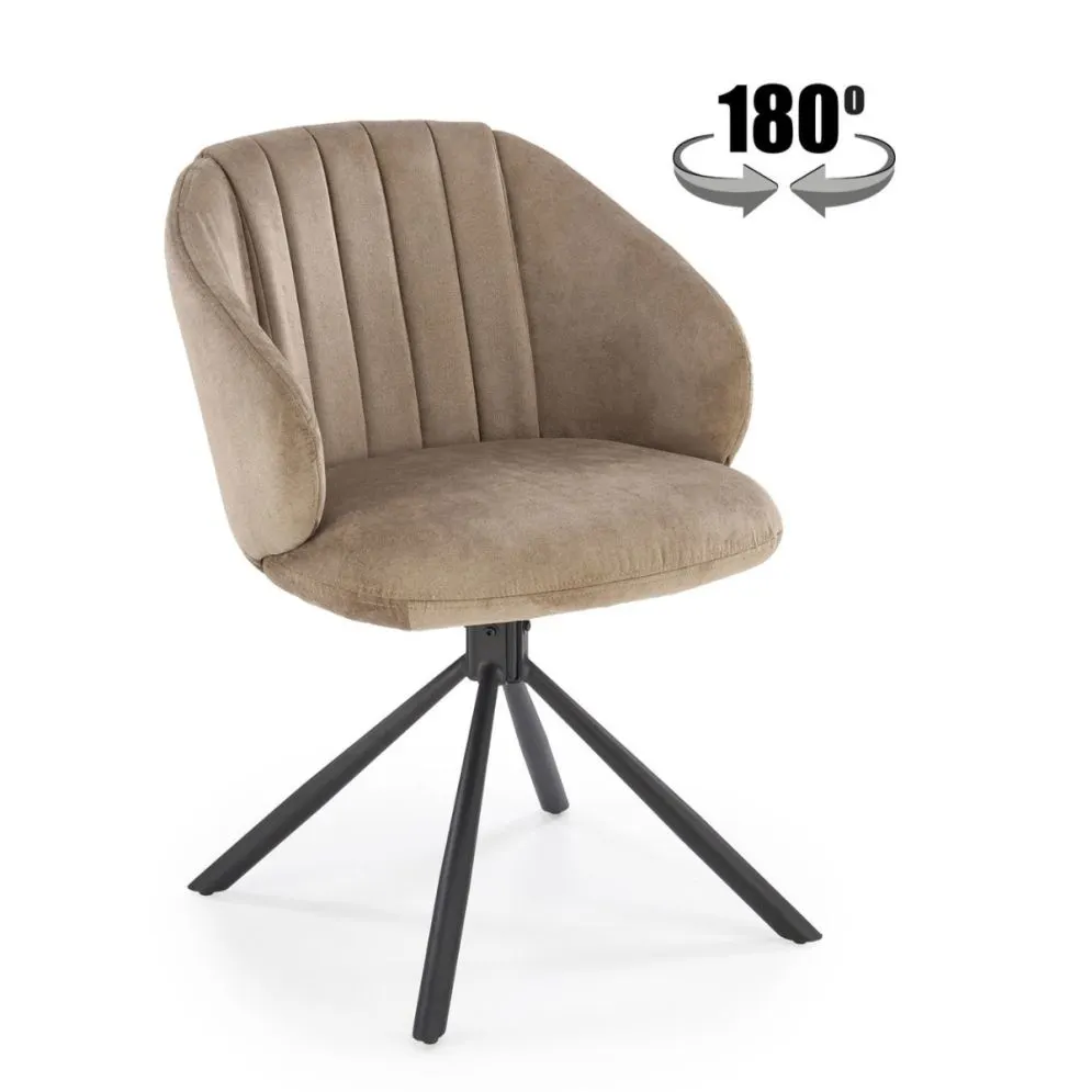 Krzesło tapicerowane K533 cappuccino/czarne obracane na metalowych nogach I sklep meblowy MIRAT. styl LOFT