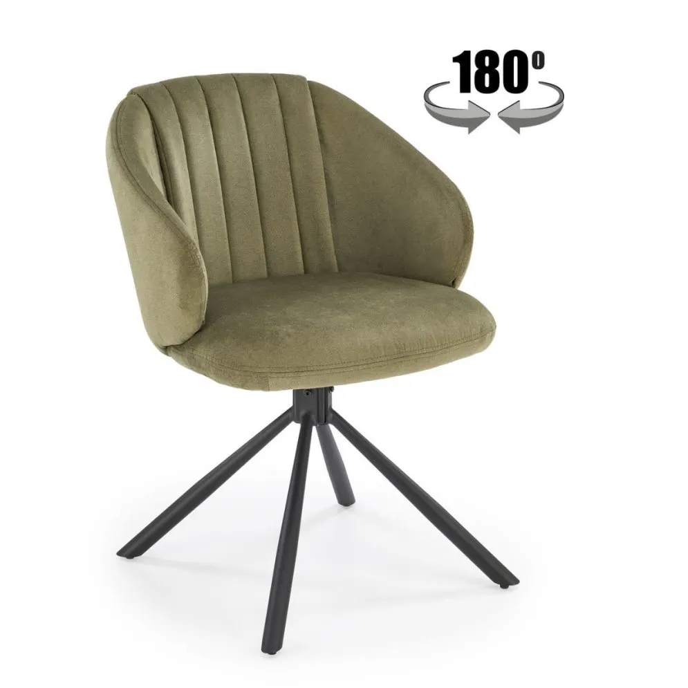 Krzesło tapicerowane K533 oliwkowe/czarne obracane 180° I sklep meblowy MIRAT.