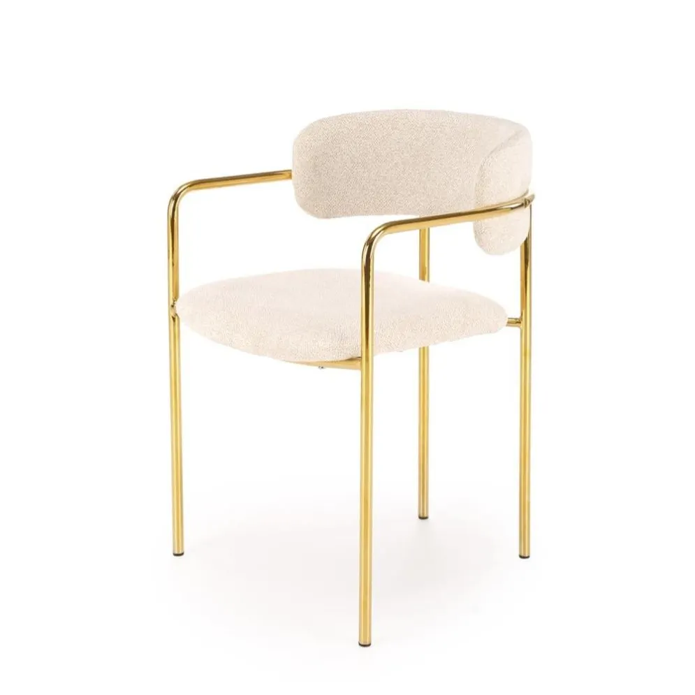 Krzesło tapicerowane K537 kremowe/złote w stylu glamour I sklep meblowy MIRAT. styl GLAMOUR