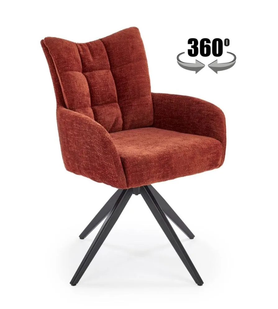 Krzesło tapicerowane K540 cynamonowe obracane 360° I sklep meblowy MIRAT. styl LOFT