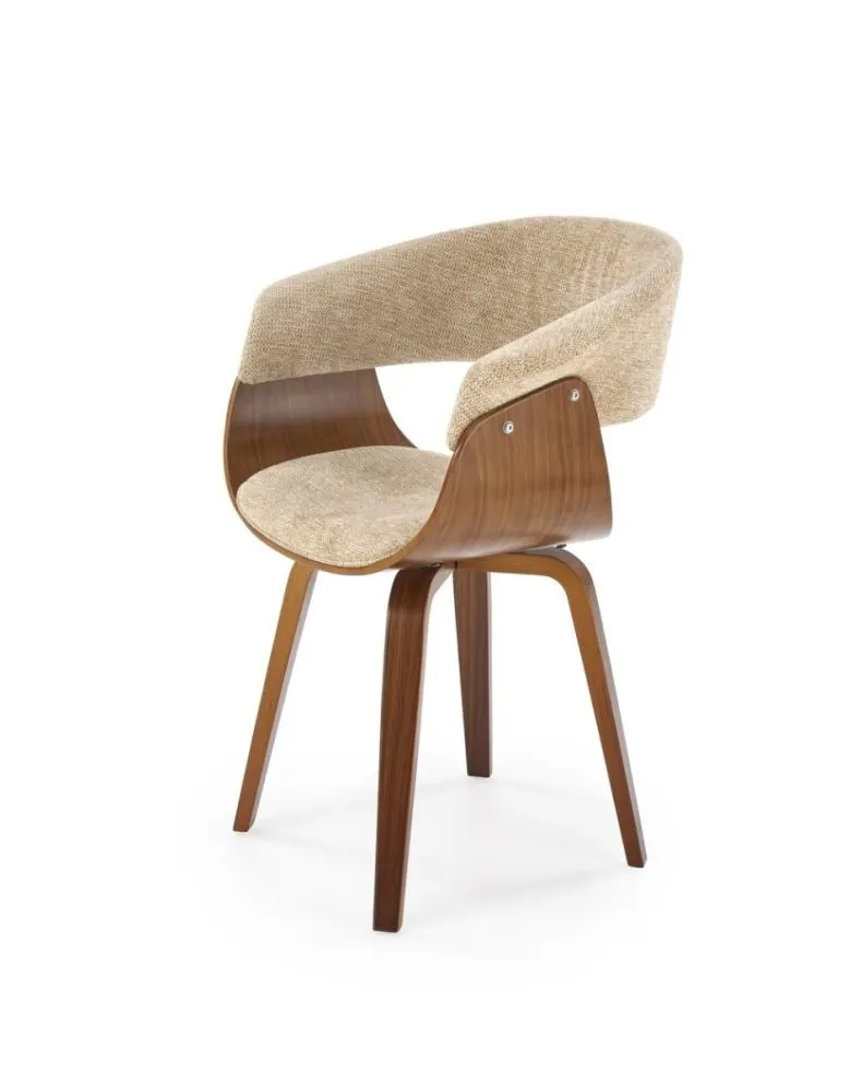 Krzesło K545 beżowe/orzech ze sklejki I sklep meblowy MIRAT. styl SKANDYNAWSKI