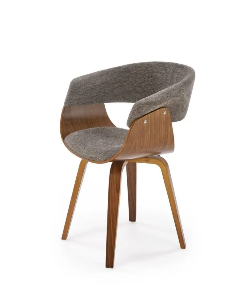 Krzesło K545 szare/orzech tapicerowane I sklep meblowy MIRAT. styl SKANDYNAWSKI