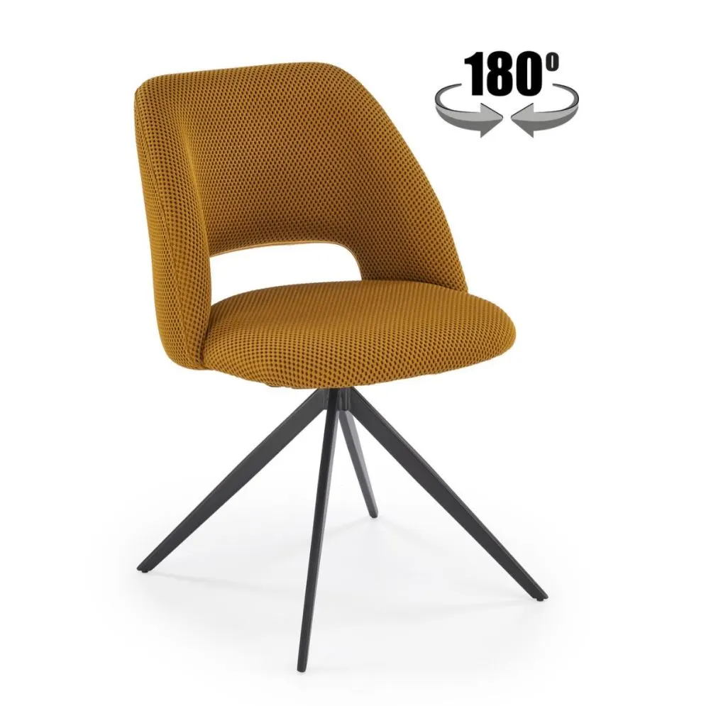 Krzesło tapicerowane K546 musztardowe obracane do jadalni I sklep meblowy MIRAT. styl LOFT