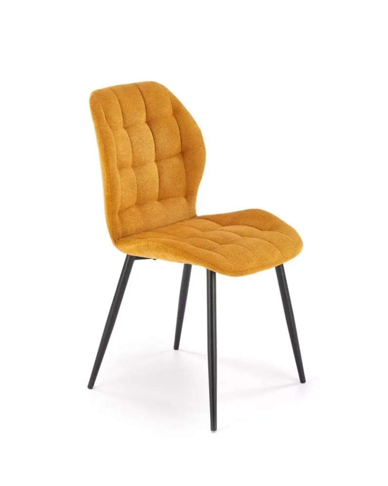 Krzesło tapicerowane K548 musztardowe do jadalni I sklep meblowy MIRAT. styl LOFT