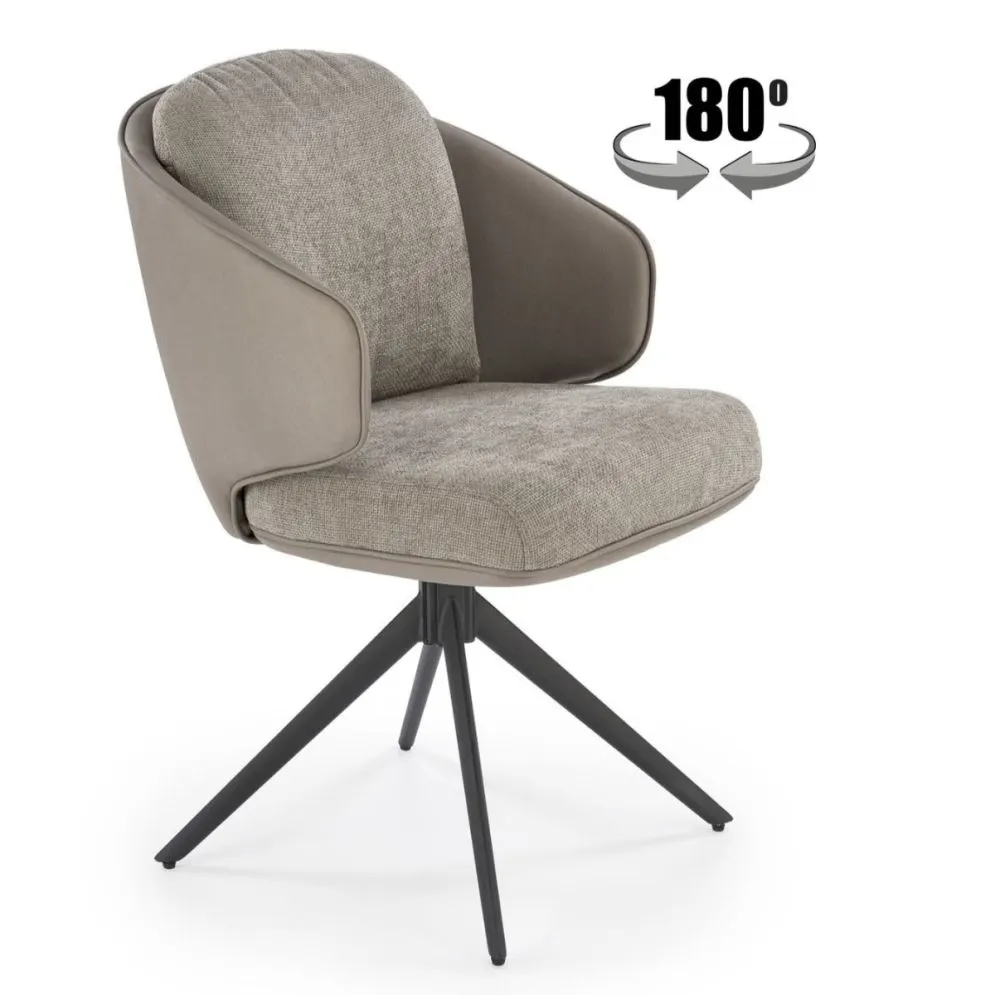 Krzesło tapicerowane K554 szare obracane z ekoskóry I sklep meblowy MIRAT. styl LOFT
