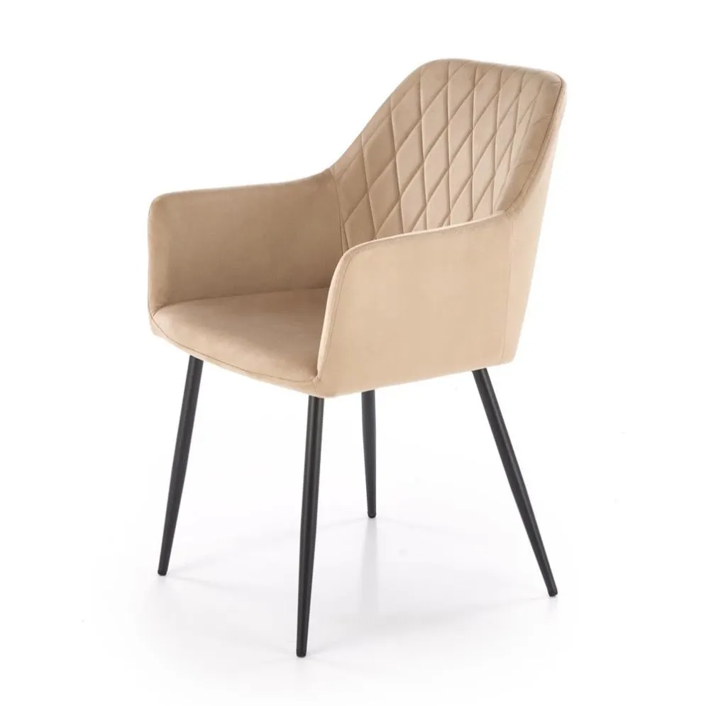 Krzesło tapicerowane K558 VELVET beżowe z szerokim oparciem I sklep meblowy MIRAT.