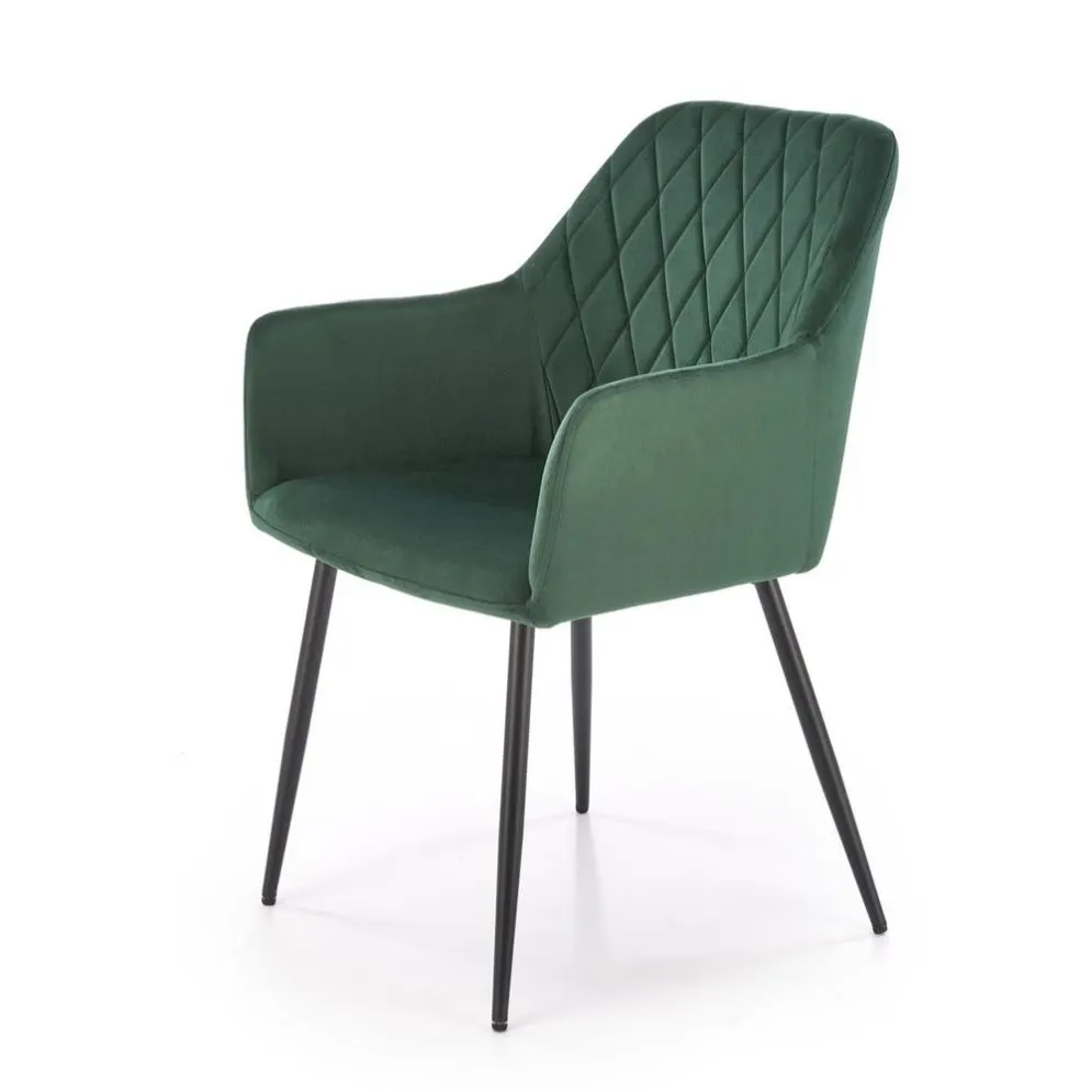 Krzesło tapicerowane K558 VELVET zielone na metalowych nogach I sklep meblowy MIRAT.