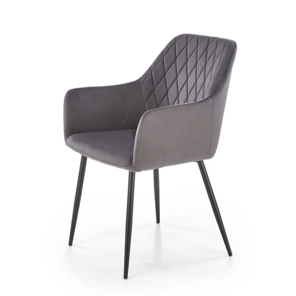 Krzesło tapicerowane K558 VELVET szare z podłokietnikami I sklep meblowy MIRAT.