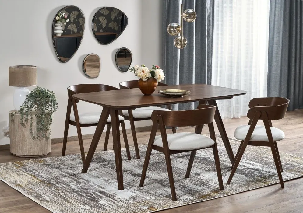 Stół MIGUEL 160x90 orzech/czarny nierozkładany I sklep meblowy MIRAT.