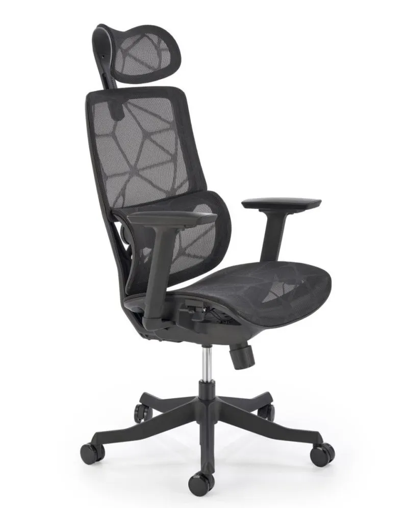 Fotel biurowy OSVALDO czarny z regulowanym zagłówkiem I sklep meblowy MIRAT.