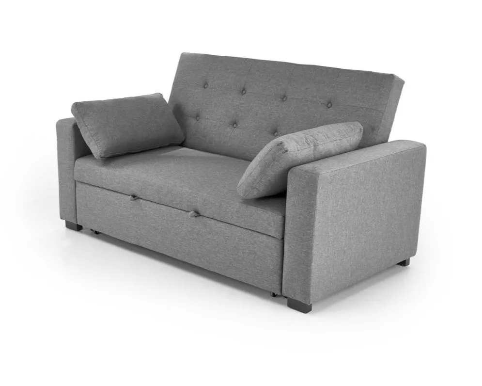 Sofa rozkładana z funkcją spania PAULINIO szara pikowana I sklep meblowy MIRAT.