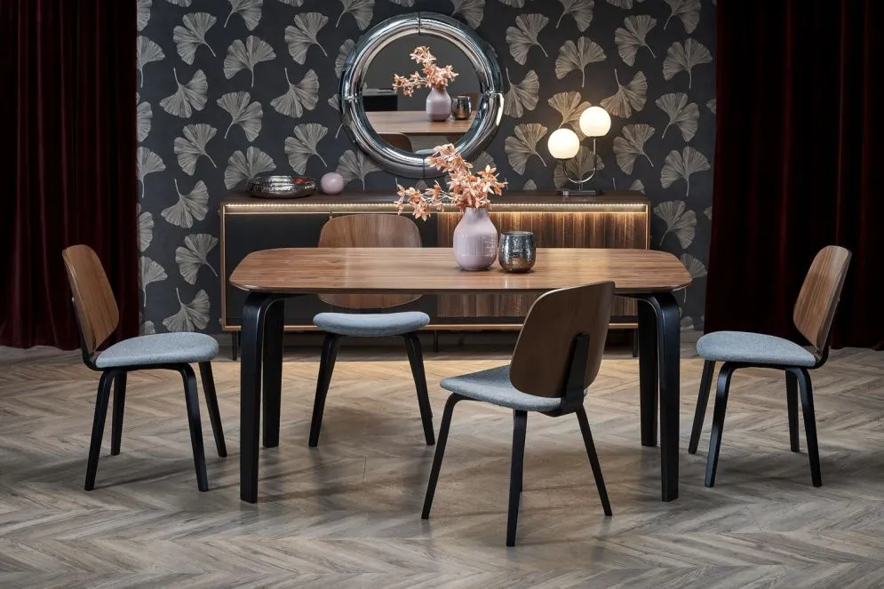 Stół PEDRO 160x90 orzech/czarny drewniany I sklep meblowy MIRAT.