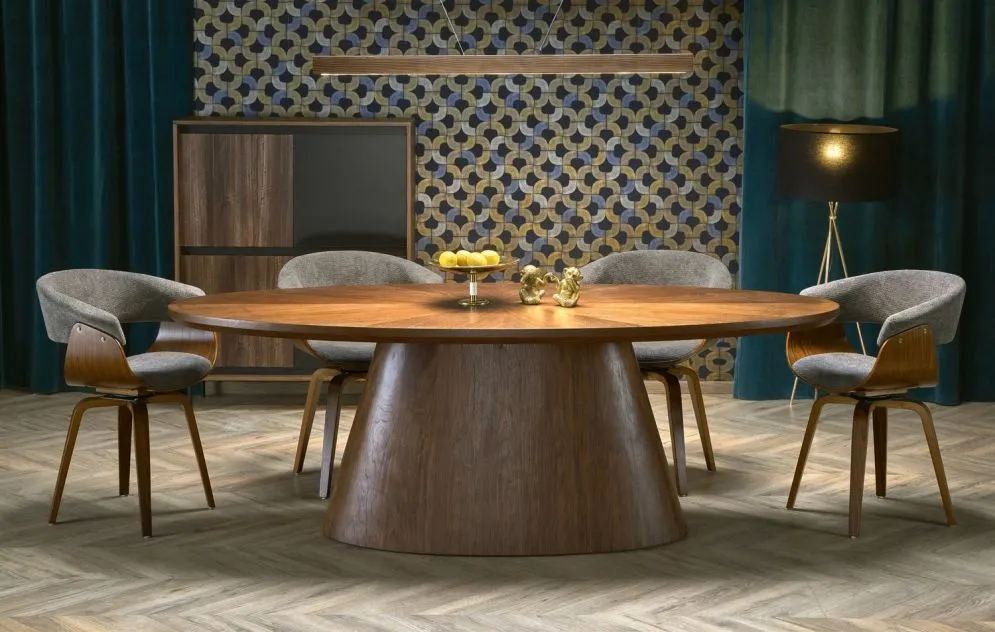 Stół okrągły VAGNER 220x98 orzech nierozkładany I sklep meblowy MIRAT.