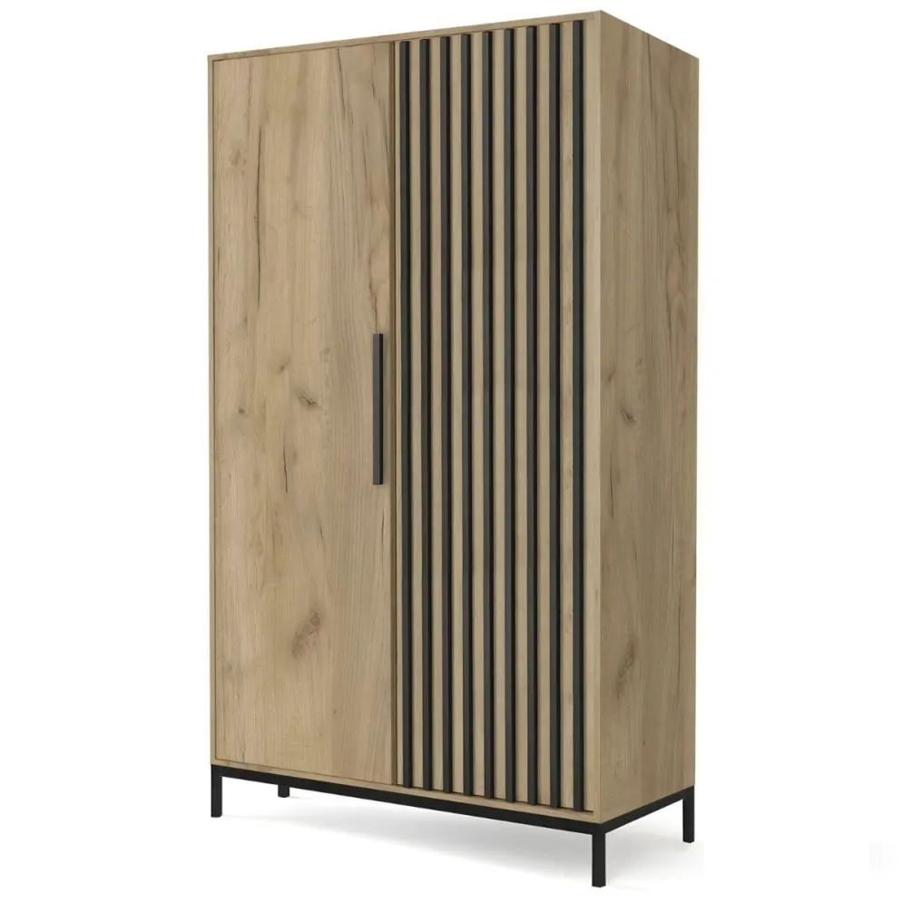 Szafa LAMINO S-1 dąb craft/czarna dwudrzwiowa I sklep meblowy MIRAT. styl LOFT kolekcja LAMINO