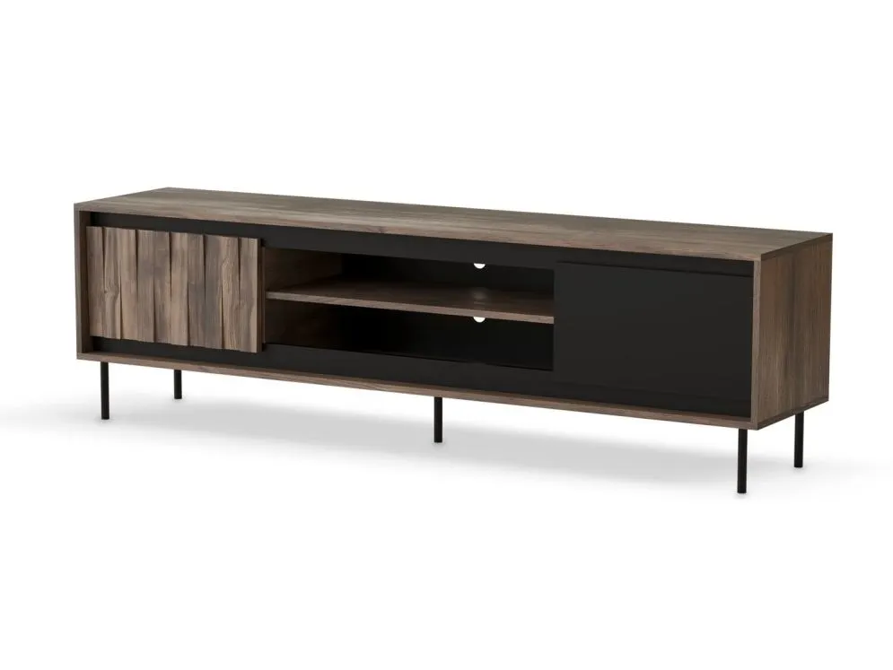 Szafka RTV SWING RTV-1 180 orzech/czarna stojąca I sklep meblowy MIRAT. styl LOFT kolekcja SWING