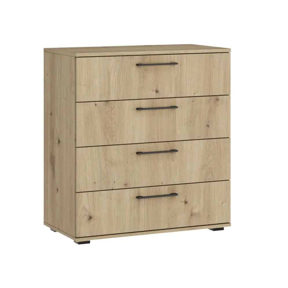 Komoda FLEX KM-1 77cm dąb artisan w stylu skandynawskim I sklep meblowy MIRAT. styl SKANDYNAWSKI kolekcja FLEX HALMAR