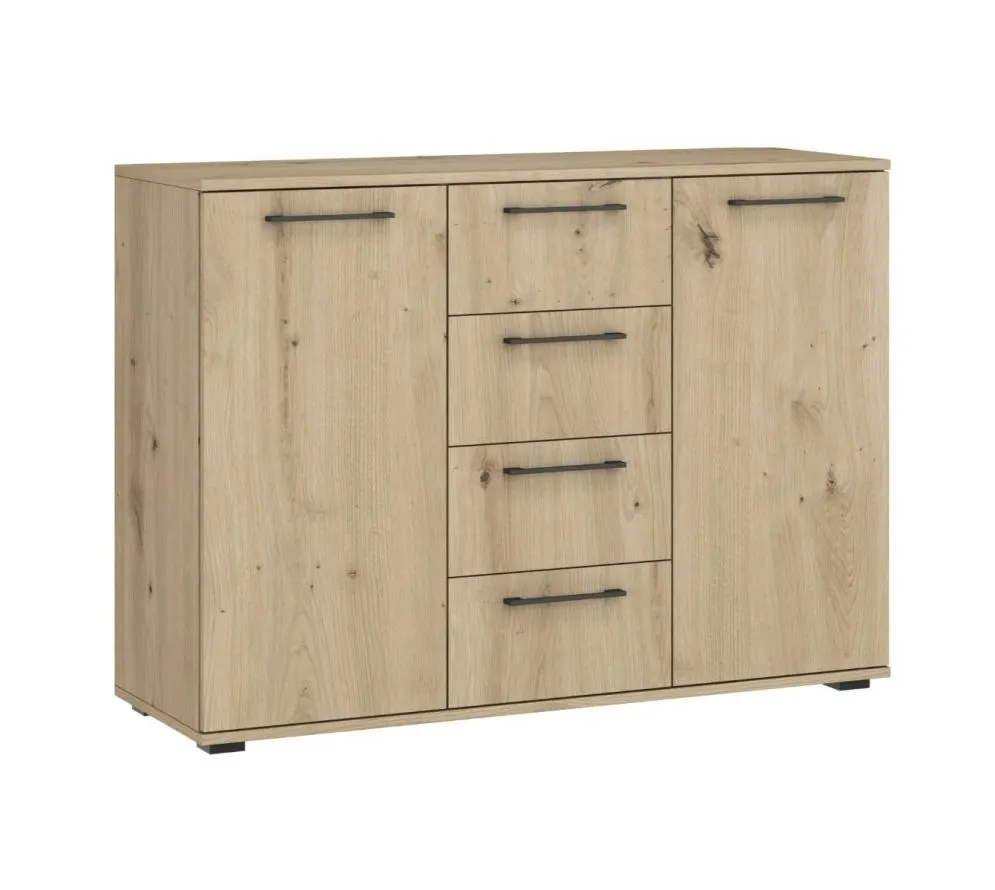 Komoda FLEX KM-2 116cm dąb artisan z szufladami I sklep meblowy MIRAT. styl SKANDYNAWSKI kolekcja FLEX HALMAR