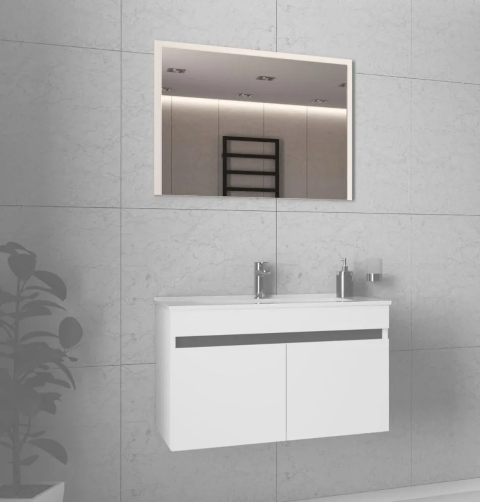 Lustro łazienkowe FIGARO 80cm białe ścienne I sklep meblowy MIRAT. styl SKANDYNAWSKI kolekcja FIGARO