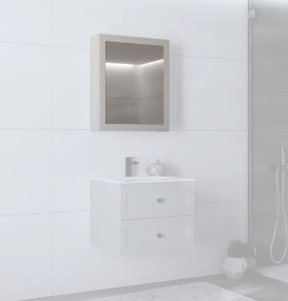 Szafka łazienkowa TORETO 1D 60cm kaszmirowy mat z lustrem I sklep meblowy MIRAT. styl SKANDYNAWSKI kolekcja TORETO