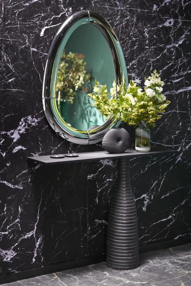 Lustro dekoracyjne IVORY 120x80cm srebrne wiszące I sklep meblowy MIRAT.