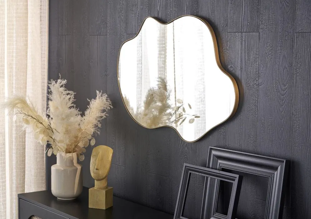 Lustro dekoracyjne ESSENT złote chmurka I sklep meblowy MIRAT. styl GLAMOUR