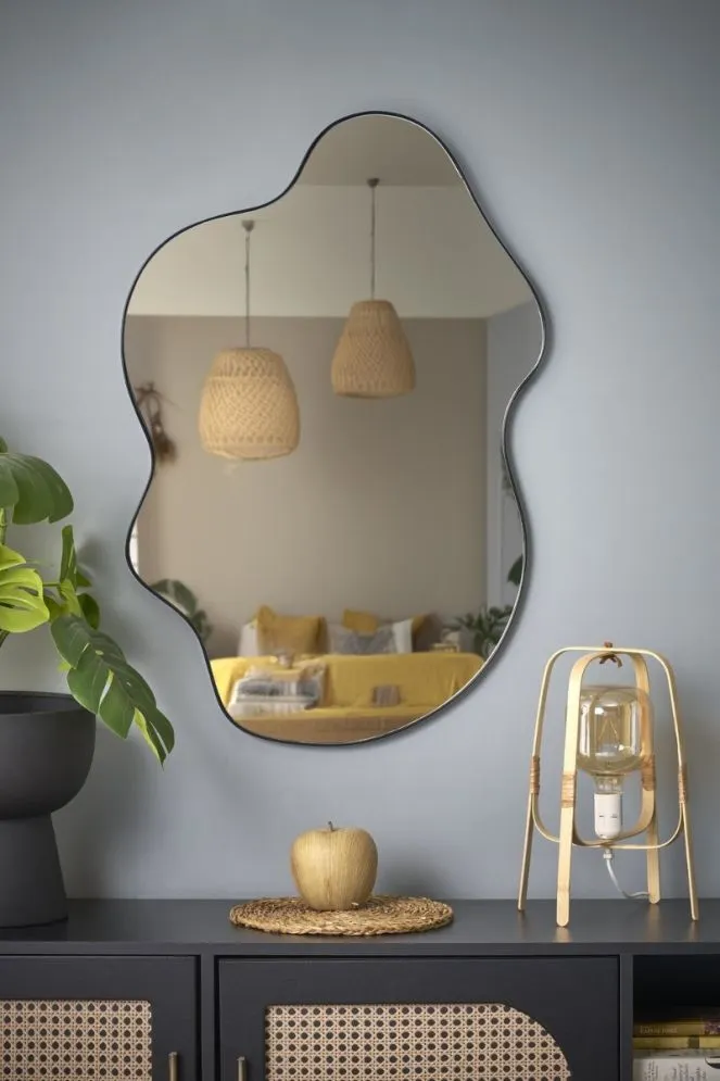 Lustro dekoracyjne ESSENT czarne loftowe I sklep meblowy MIRAT. styl GLAMOUR, LOFT