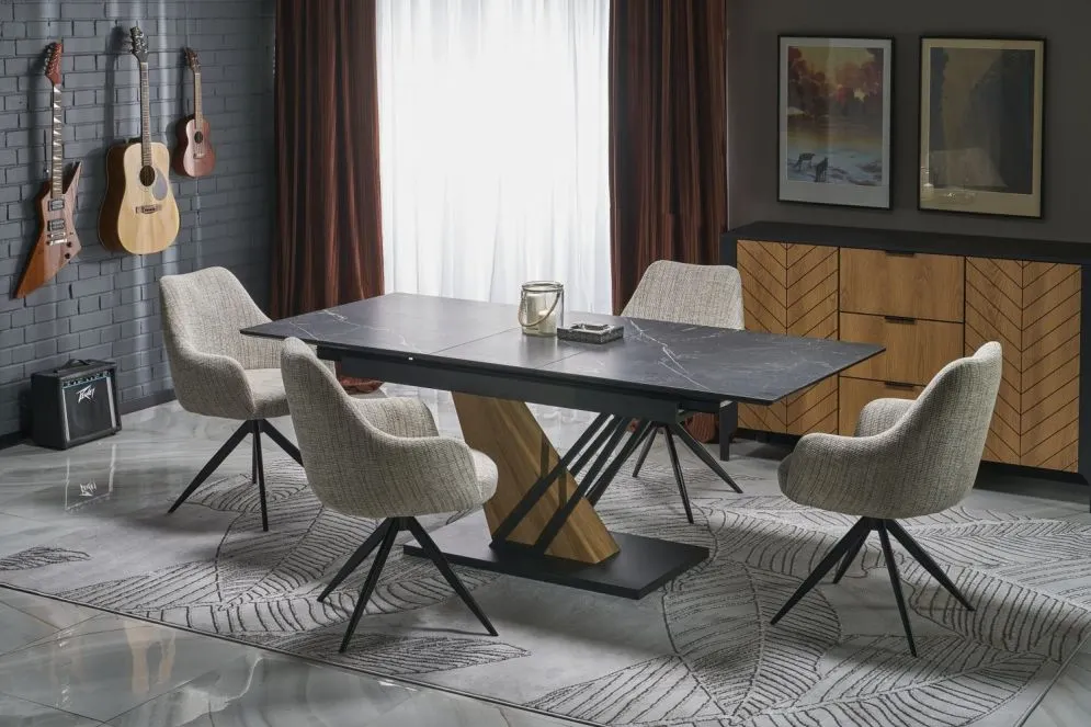 Krzesło tapicerowane K564 beżowe obracane do salonu I sklep meblowy MIRAT.