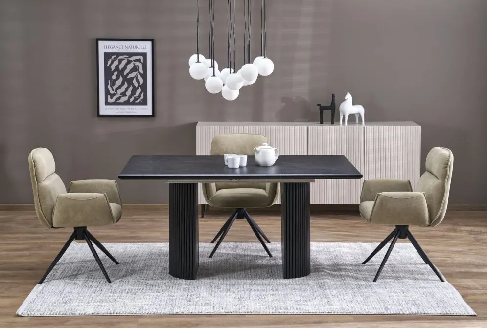 Stół rozkładany BOLERO 160(250)x90 czarny prostokątny I sklep meblowy MIRAT. styl LOFT