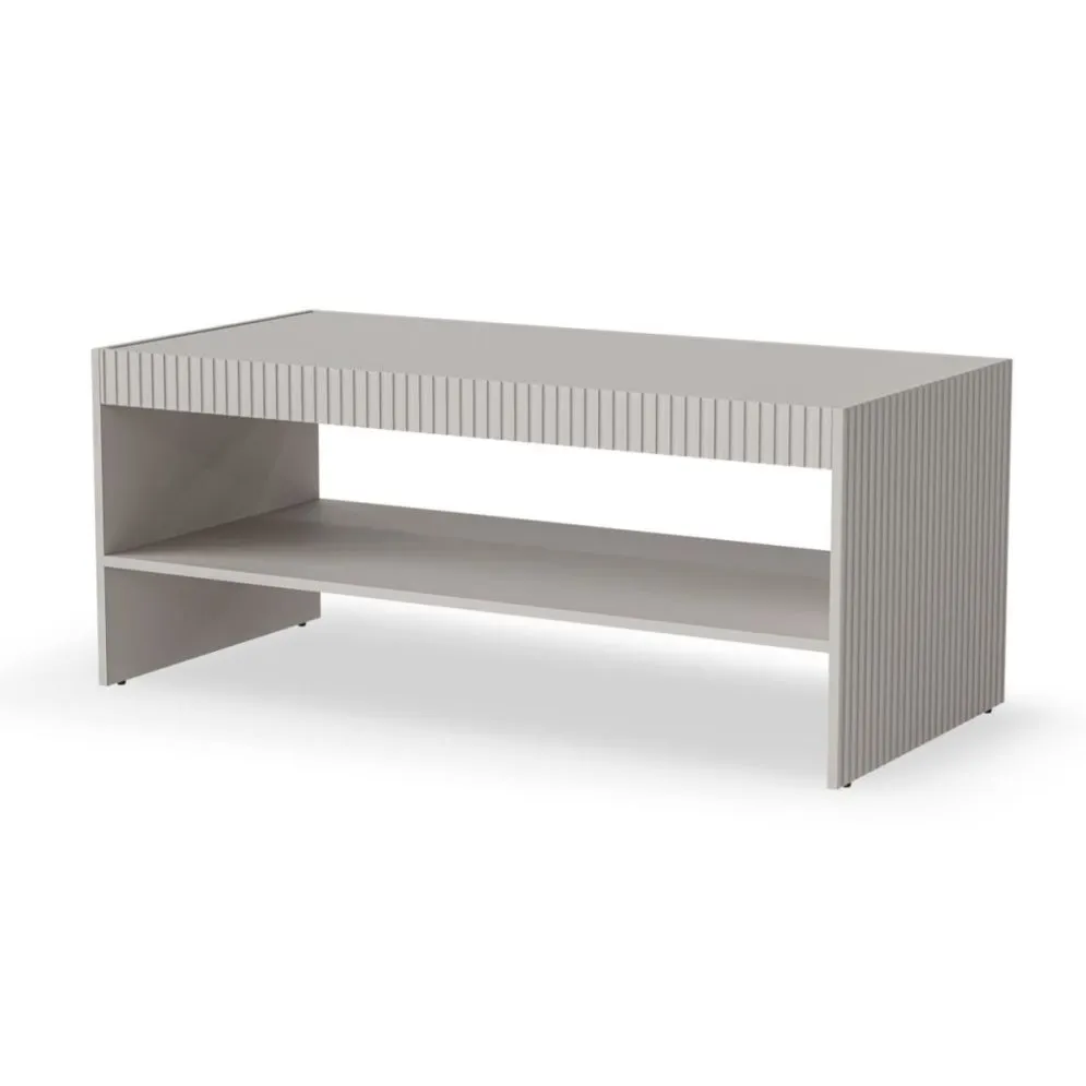 Stolik kawowy PAXOS kaszmirowy prostokątny I sklep meblowy MIRAT. styl RYFLOWANY