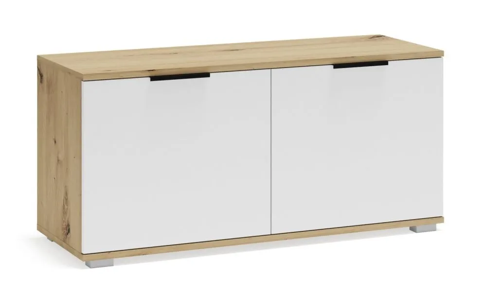 Szafka na buty CLIF ST-100 dąb artisan/biała z półkami I sklep meblowy MIRAT. styl SKANDYNAWSKI kolekcja CLIF