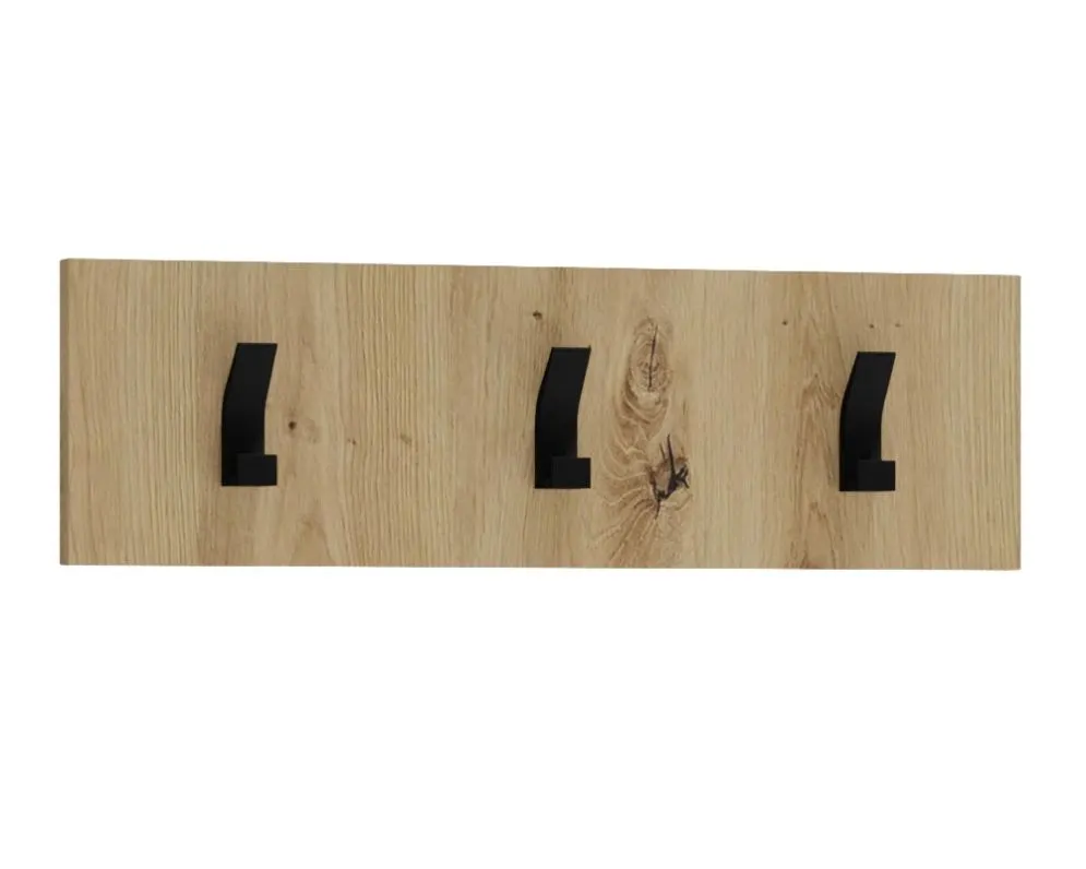 Laminowany wieszak do przedpokoju CLIF W-50 dąb artisan/czarny I sklep meblowy MIRAT.  kolekcja CLIF