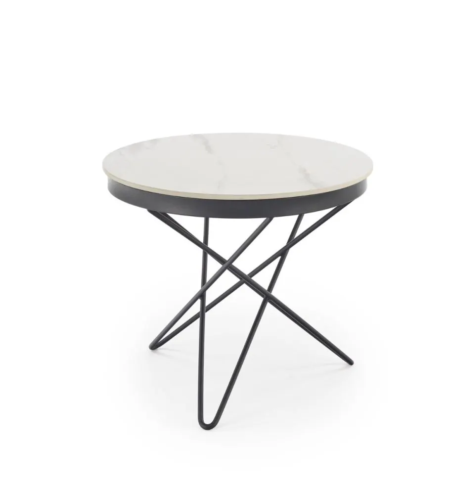 Stolik kawowy LEILA 2 60x60 biały marmur/czarny loftowy I sklep meblowy MIRAT. styl LOFT