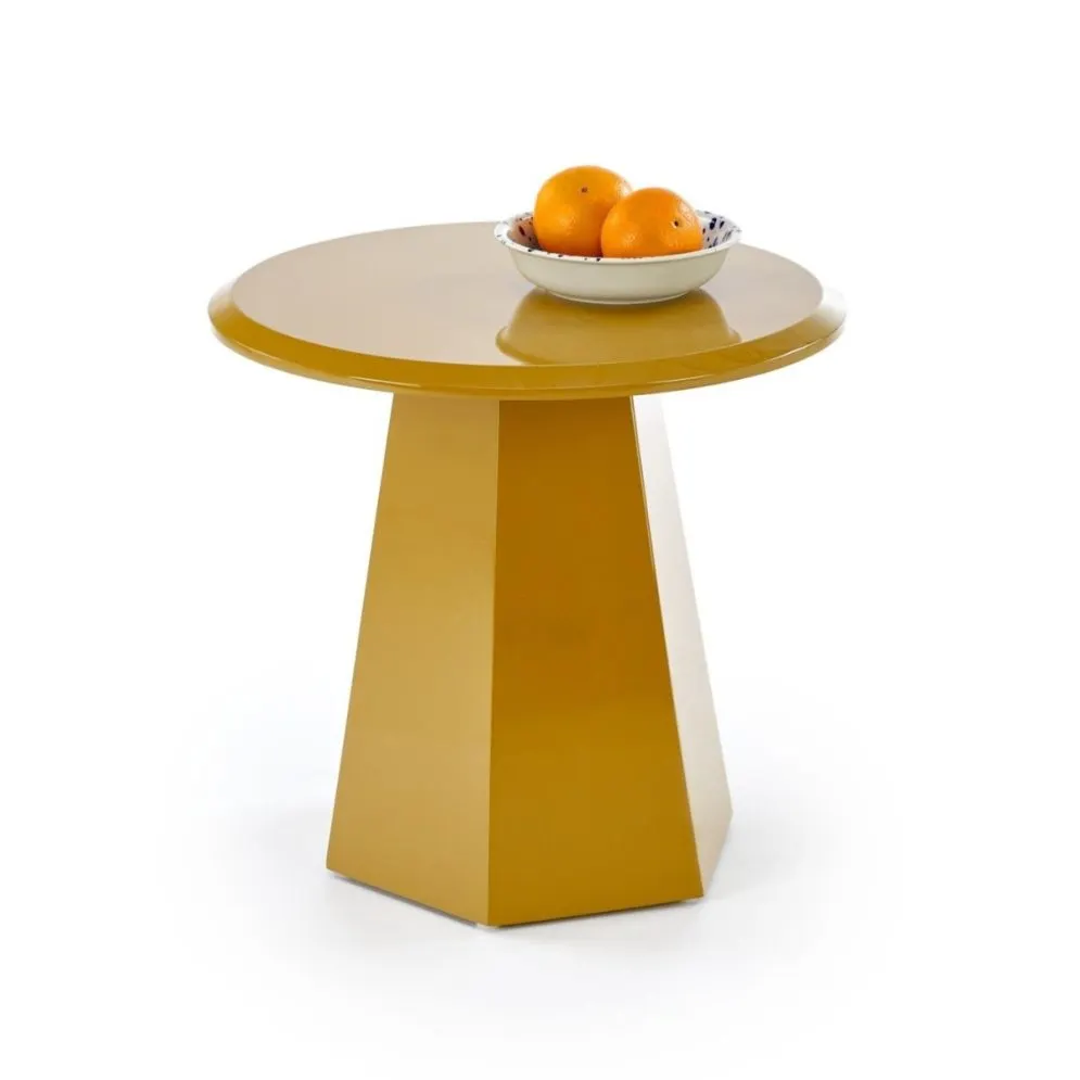 Nowoczesny stolik kawowy LOCA 50x50cm musztardowy I sklep meblowy MIRAT.