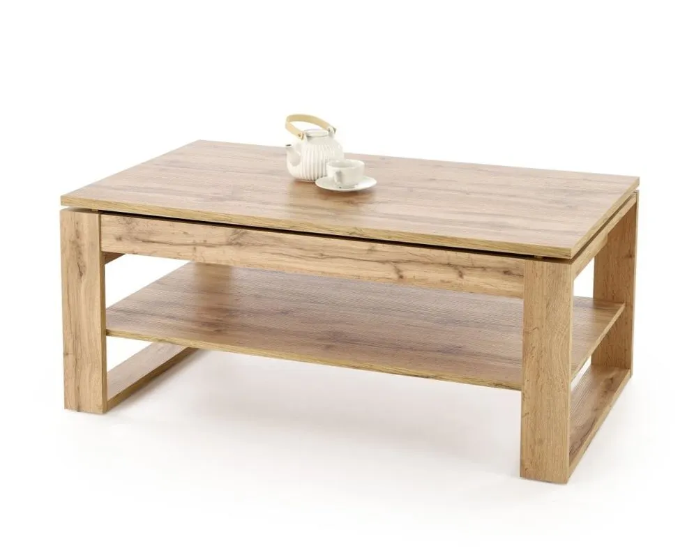 Ława podnoszona BETTY 114x65(92)cm dąb artisan z półką I sklep meblowy MIRAT. styl SKANDYNAWSKI