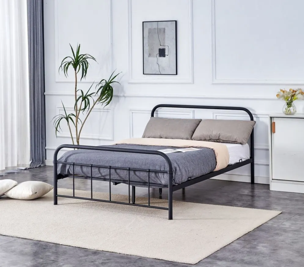Łóżko metalowe LINDA 140x200 czarne loftowe I sklep meblowy MIRAT. styl LOFT