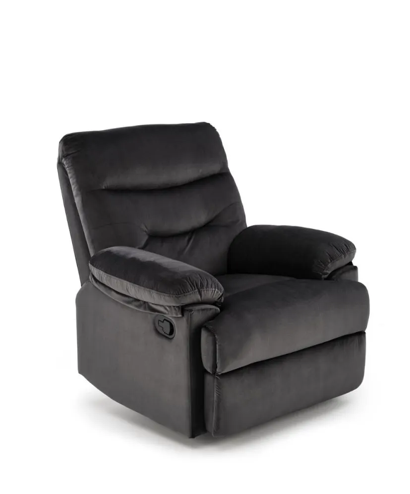 Fotel rozkładany DRAGER VELVET czarny z podnóżkiem I sklep meblowy MIRAT.