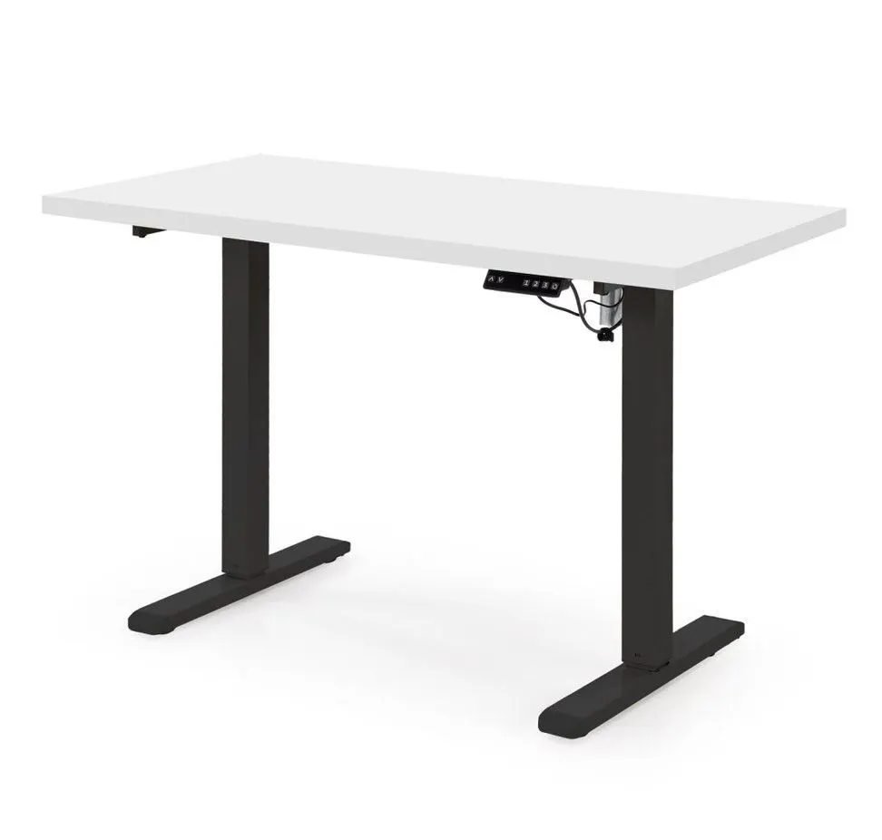 Elektryczne biurko B54 120x60cm białe/czarne z regulacją wysokości I sklep meblowy MIRAT.