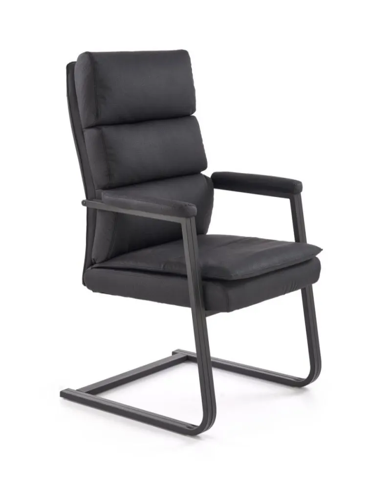 Krzesło biurowe ADRIANO SKID czarne z ekoskóry I sklep meblowy MIRAT.