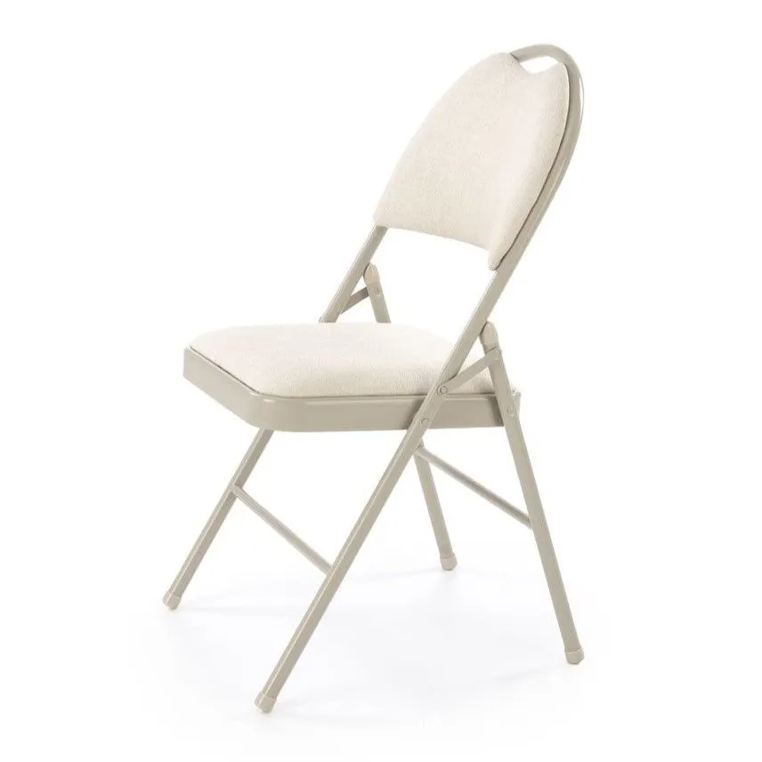 Krzesło tapicerowane K566 beżowe składane metalowe nogi I sklep meblowy MIRAT.